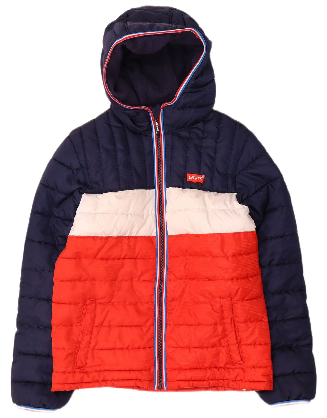Levi's Chaqueta acolchada con capucha para niño 15-16 años Azul marino Colorblock