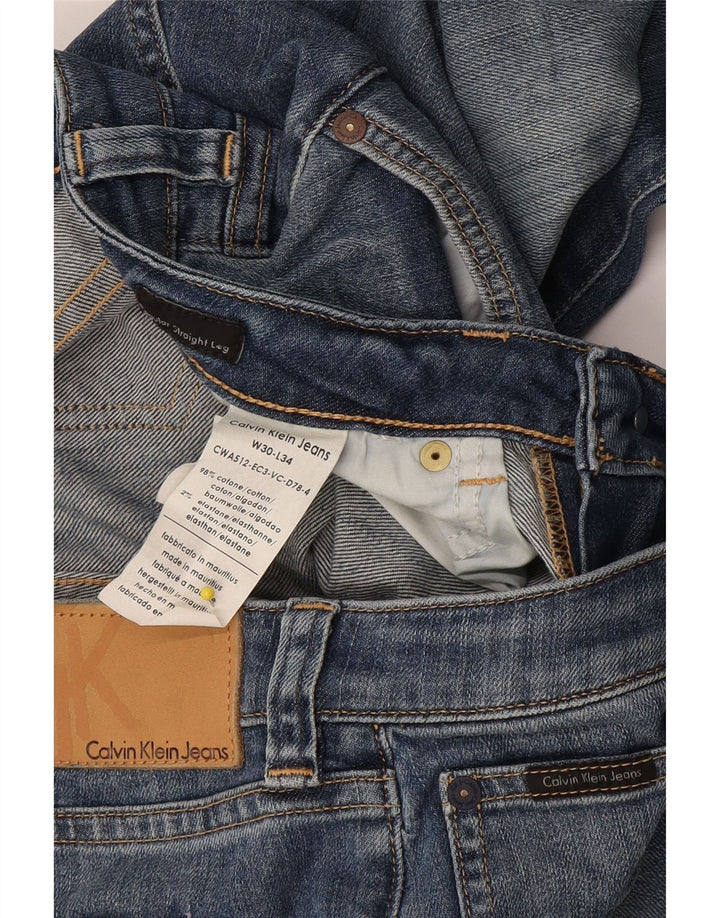 Vaqueros Rectos Calvin Klein Mujer W30 L34 Algodón Azul