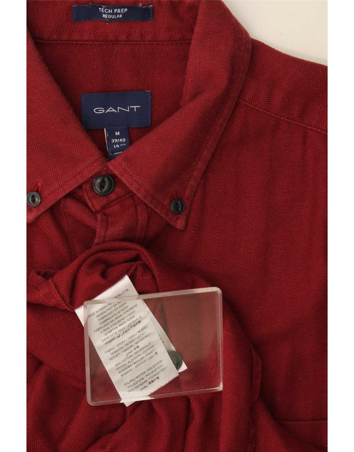 Gant Camisa Regular De Algodón En Espiga En Burdeos Medio Hombre