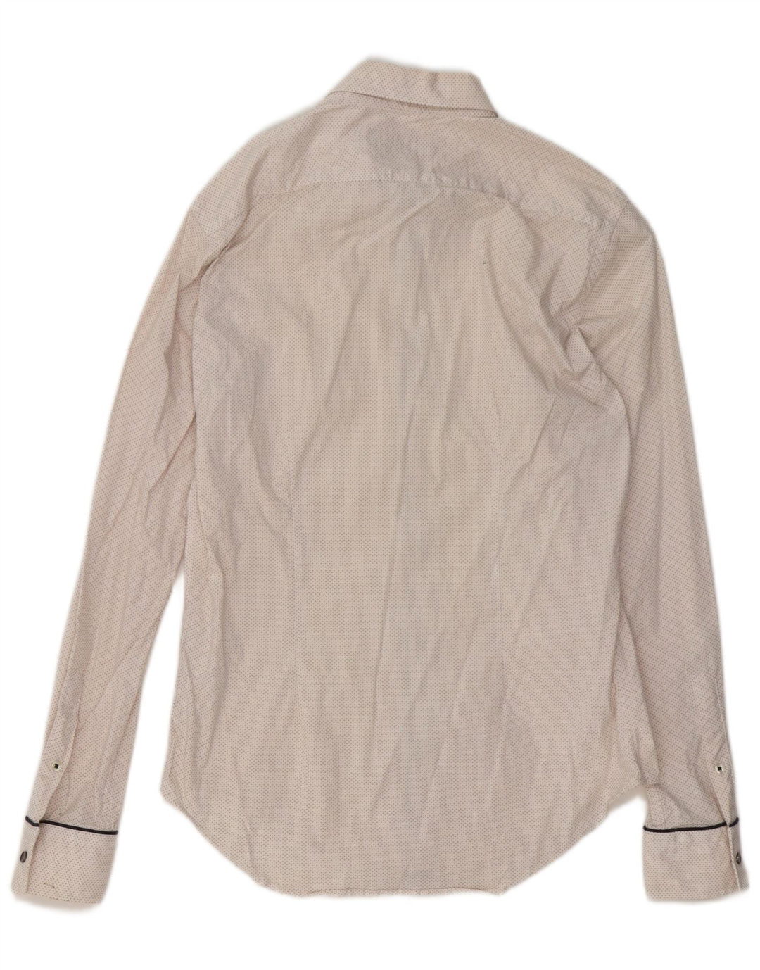 Zara Hombre Camisa Slim Fit Algodón Lunares Blanco Mediano