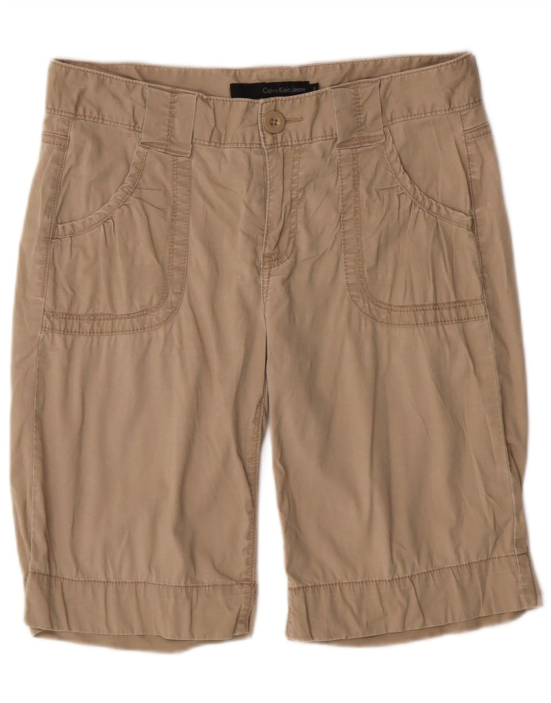 Calvin Klein Jeans Pantalones cortos casuales para mujer US 8 mediano W30 beige clásico