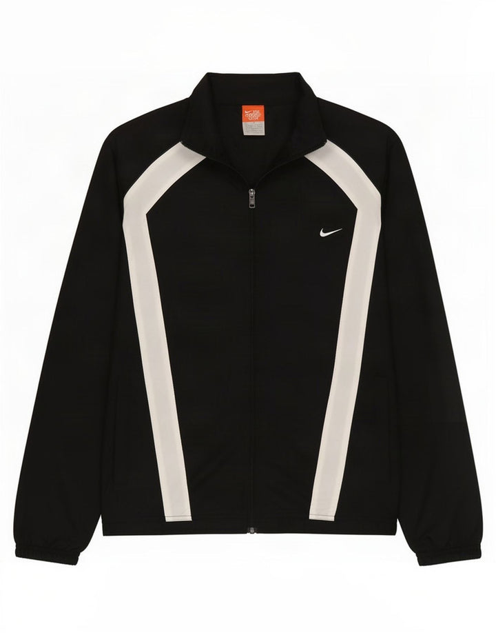Nike Chaqueta de chándal para hombre UK 38/40 Medium Black Colourblock Nylon