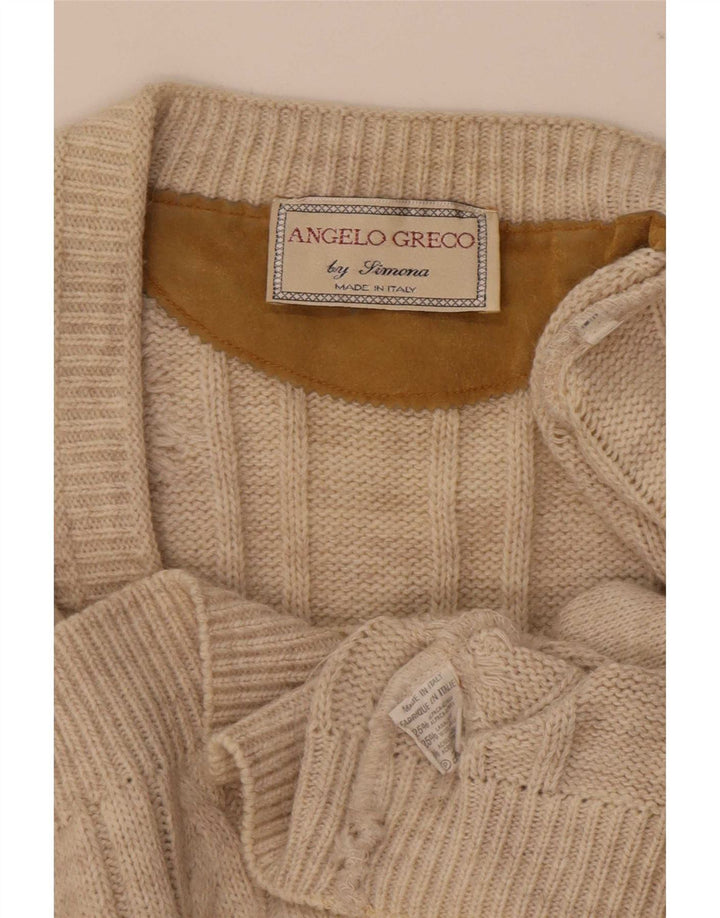 Angelo Greco Cárdigan para hombre IT 48 Lana de alpaca beige medio