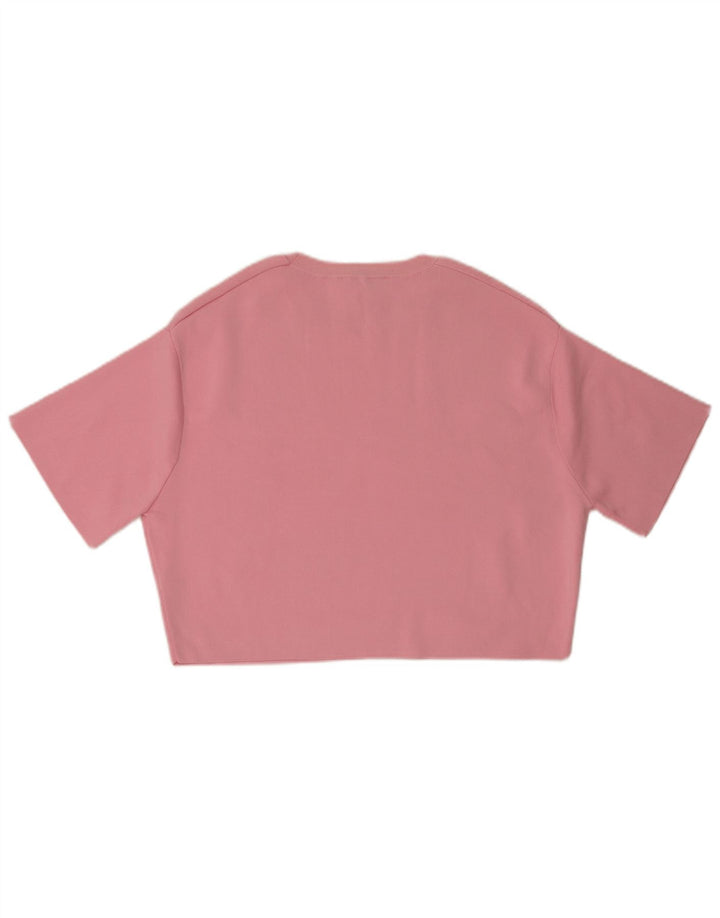 Zara Mujer Crop Top UK 44 Mediano Rosa Nylon