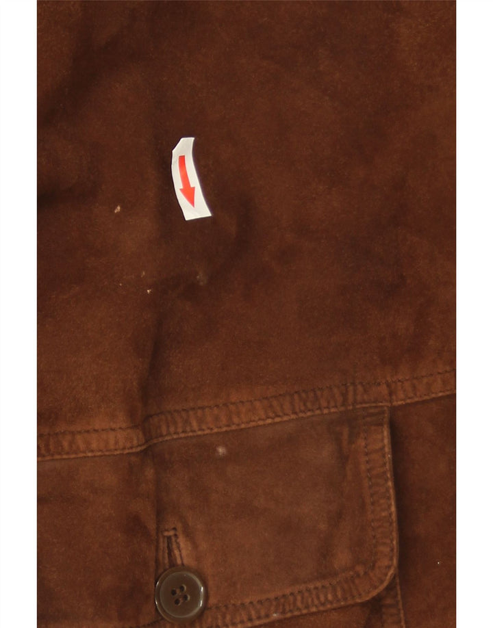 Conbipel Chaqueta Bomber De Ante Para Hombre IT 48 Cuero Marrón Medio