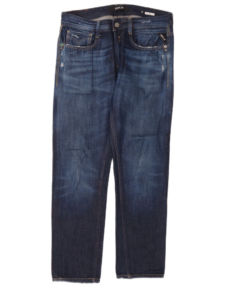 Replay Vaqueros rectos Rob para hombre W29 L30 Algodón azul