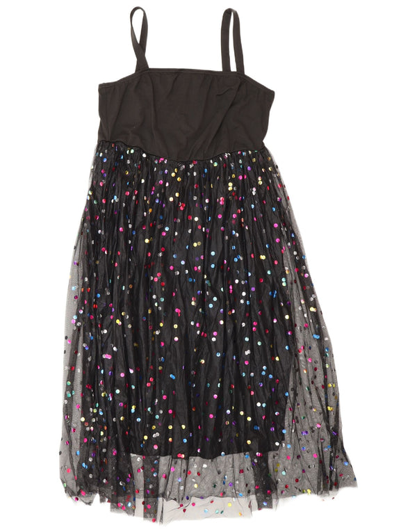 Shein Vestido Imperio Sin Mangas Curve para Mujer UK 40 2XL Negro Moteado