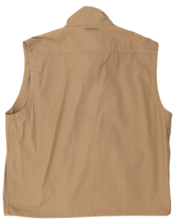 Vintage hombres utilidad Gilet Reino Unido 40 algodón caqui grande