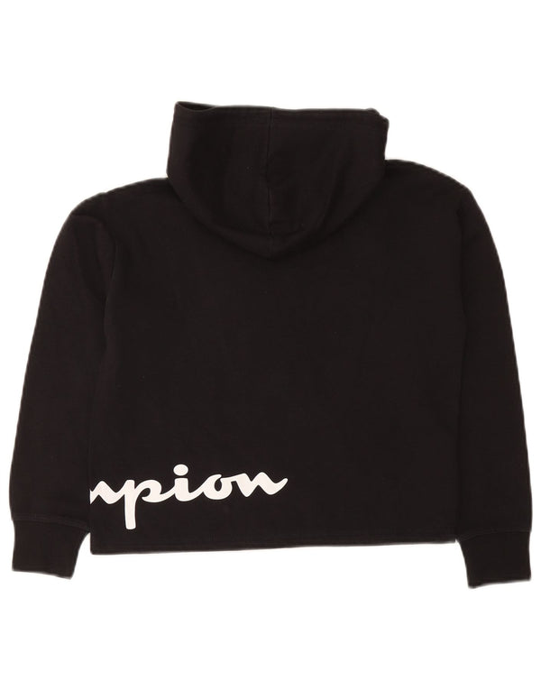 Champion Jersey con capucha y gráfico corto para niños 9-10 años Mediano Algodón negro