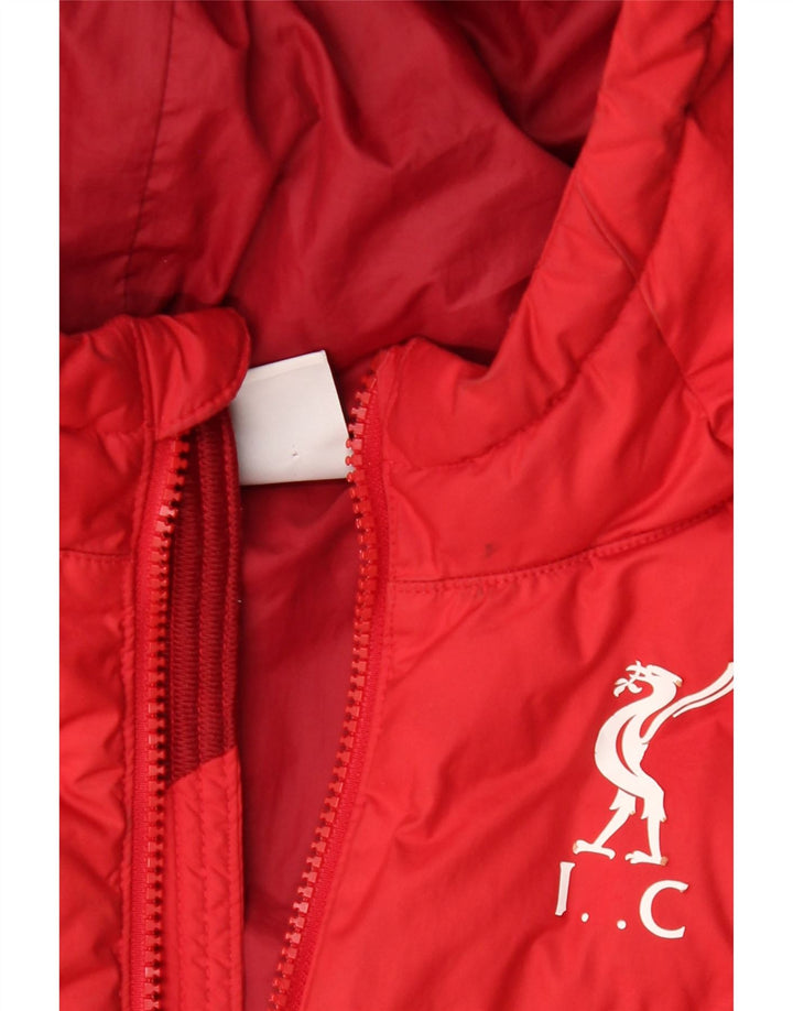 Nike Chaqueta acolchada con capucha para niños 12-13 años Grande Rojo Colorblock Poliéster