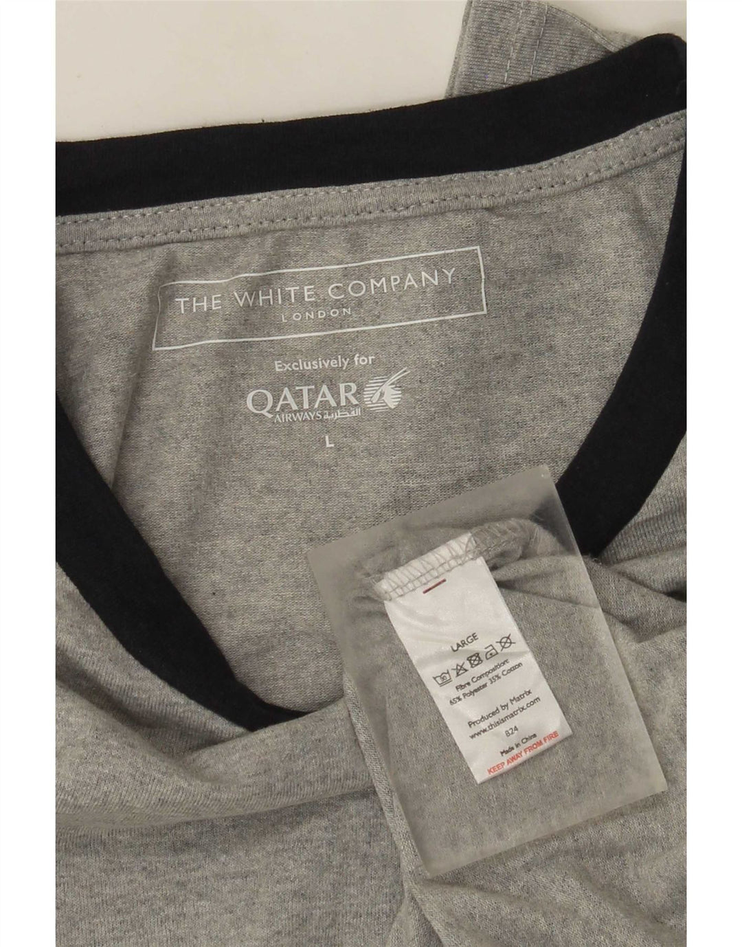 The White Company Camiseta para hombre de manga larga de poliéster color block grande en gris