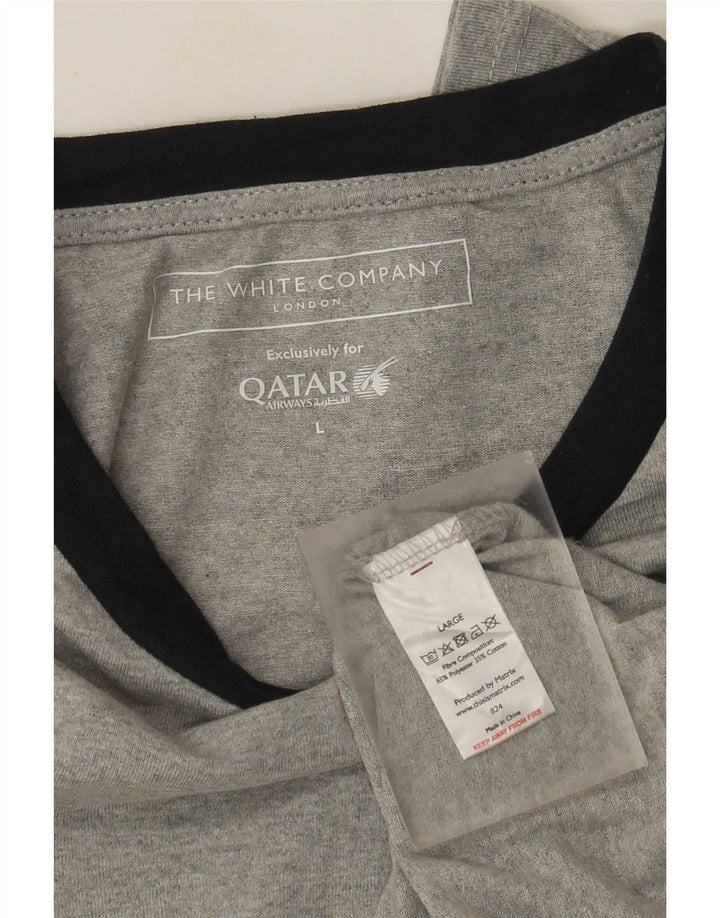 The White Company Camiseta para hombre de manga larga de poliéster color block grande en gris