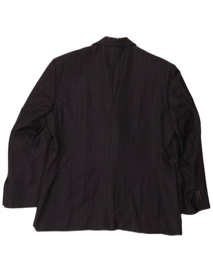 TASMANIAN Chaqueta tipo blazer de 3 botones para hombre UK 38 Mediana azul marino a rayas