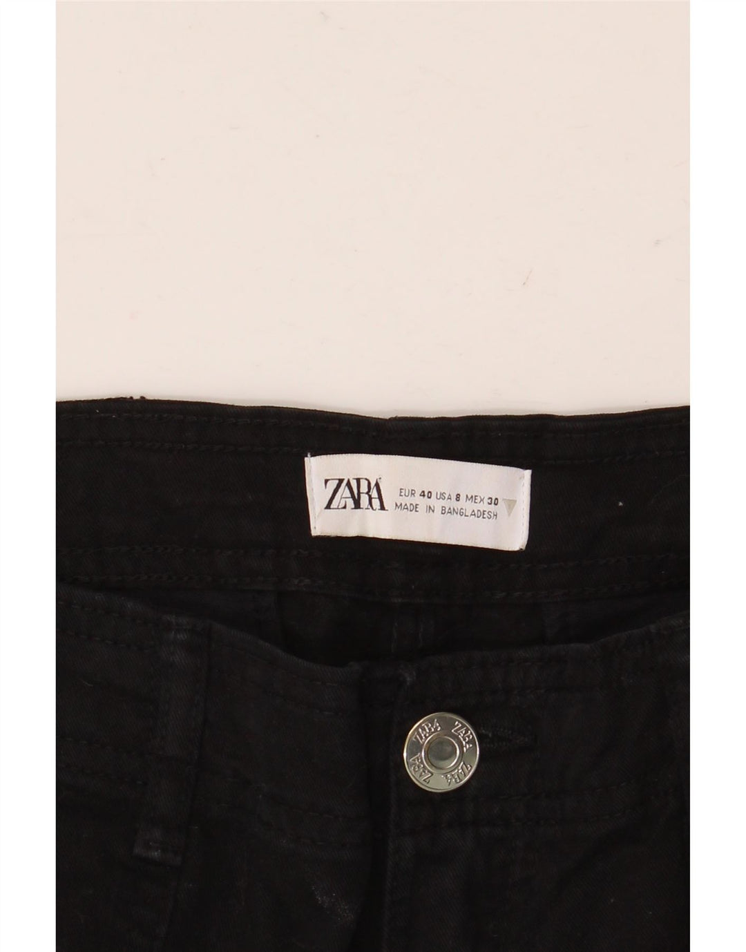 ZARA Mujer Vaqueros Rectos Cargo EU 40 Medium W30 L32 Negro