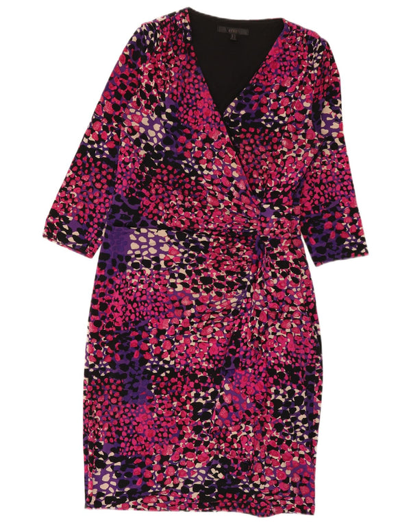Coast Vestido tubo de manga 3/4 para mujer UK 42 Mediano Manchado multicolor
