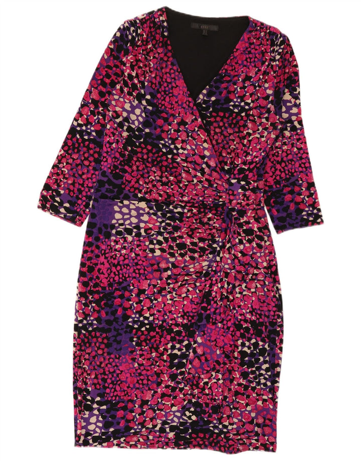 Coast Vestido tubo de manga 3/4 para mujer UK 42 Mediano Manchado multicolor