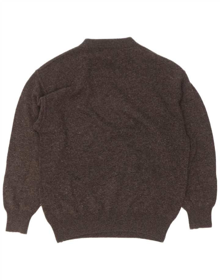 Vintage hombres tortuga cuello jersey suéter IT 48 gris medio colorblock