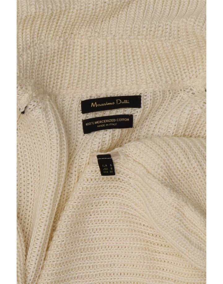 Massimo Dutti Cárdigan Abierto Largo para Mujer UK 10 Small Off White