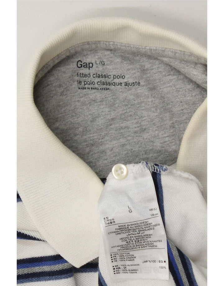 Polo Gap para hombre de algodón a rayas blancas grandes