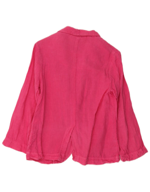 Zara Chaqueta Niña 2 Botones Blazer 9-10 Años Lino Rosa