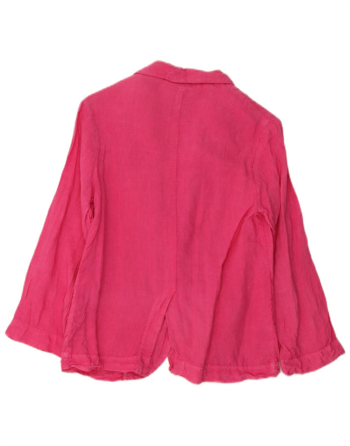 Zara Chaqueta Niña 2 Botones Blazer 9-10 Años Lino Rosa