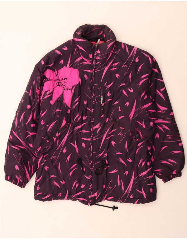 Diadora Abrigo cortavientos extragrande para mujer UK 44 Medio Púrpura Floral