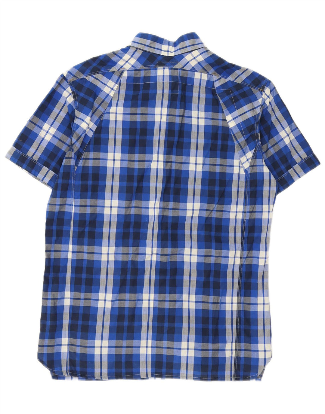 G-STAR Mens Short Sleeve Shirt Medium Blue Check Cotton Vintage G-Star and Second-Hand G-Star from Messina Hembry 