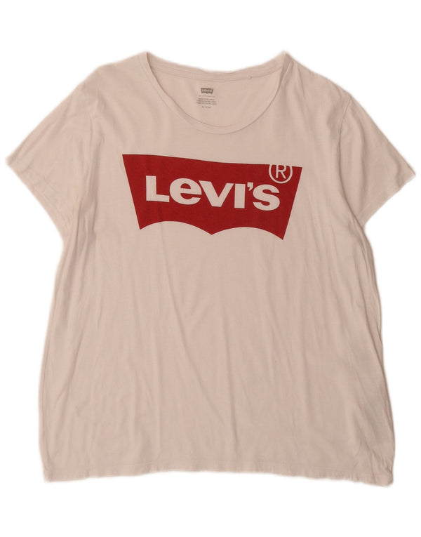 Levi's Camiseta gráfica para mujer Top UK 18 XL Algodón blanco