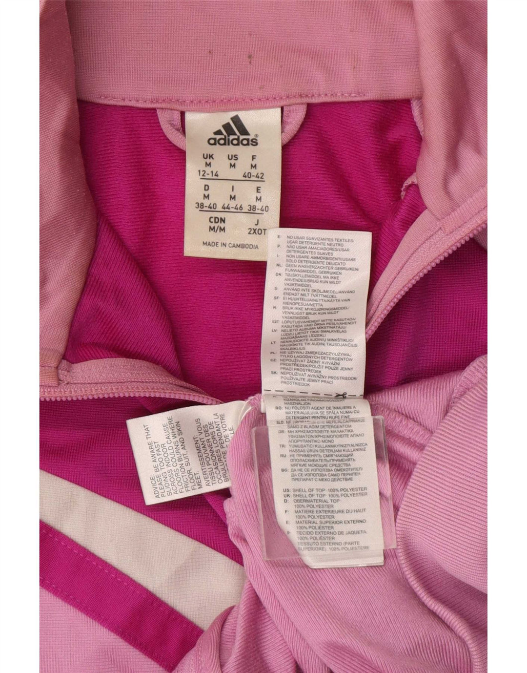 Adidas Chaqueta de Chándal para Mujer UK 12/14 Medium Pink Colourblock