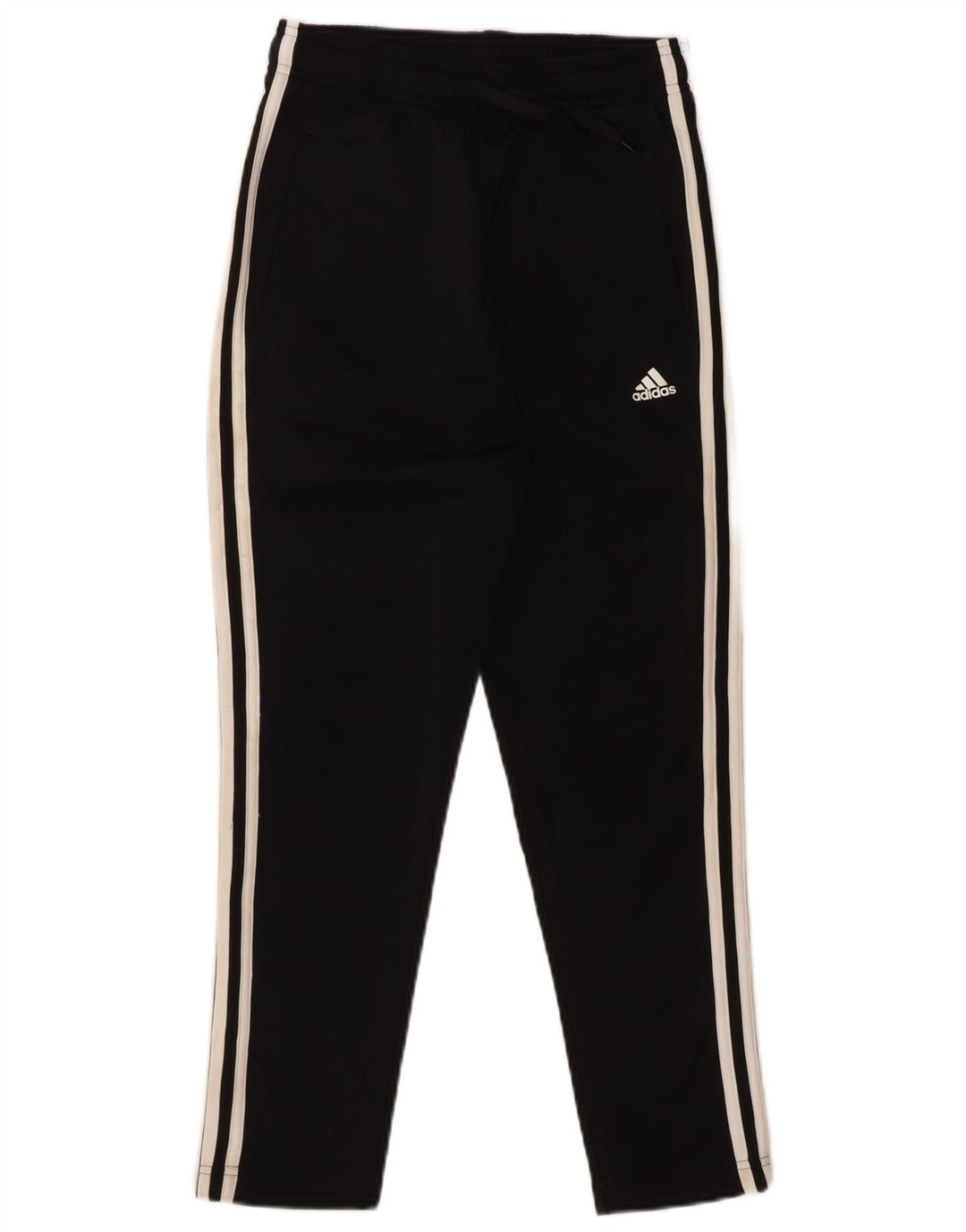 ADIDAS Boys Tracksuit Trousers 11-12 Years Black Polyester