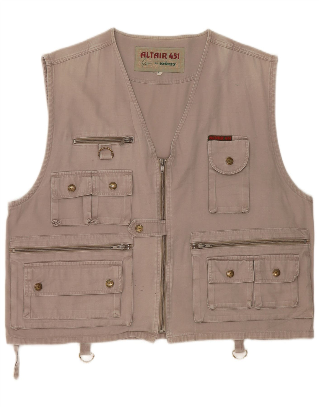 Vintage hombres utilidad Gilet Reino Unido 38 gris medio