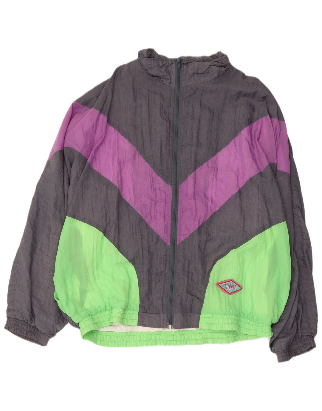 CLIPPER Chaqueta de chándal para hombre UK 46 2XL Gris Colorblock Algodón