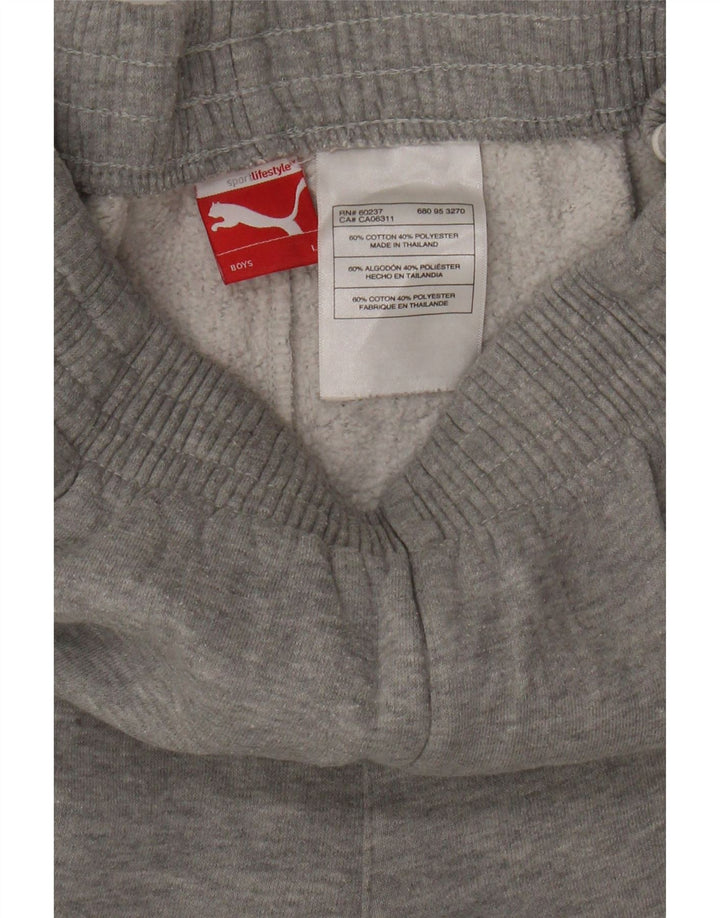 Puma Pantalones de chándal para niños 13-14 años, tamaño grande, algodón gris
