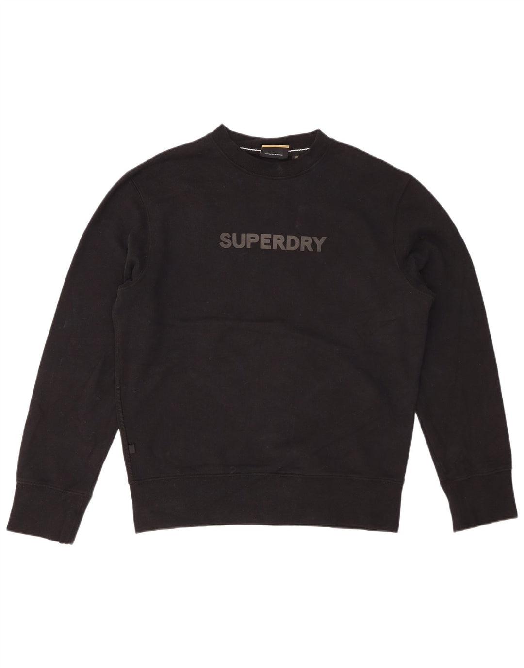 SUPERDRY Hombre Sudadera Gráfica Jersey Pequeño Algodón Negro