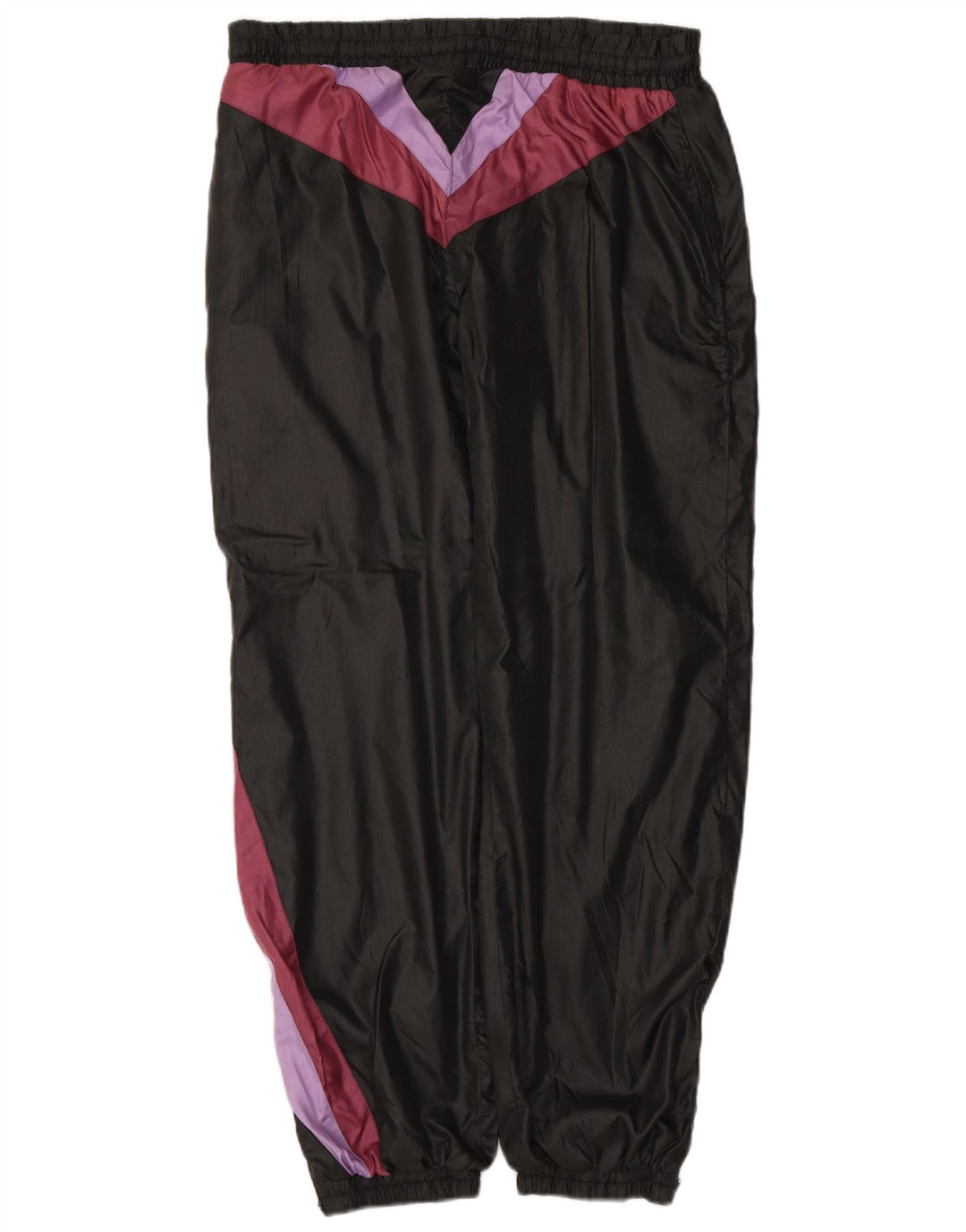 VINTAGE Pantalones de chándal para hombre Joggers Large Black Colourblock