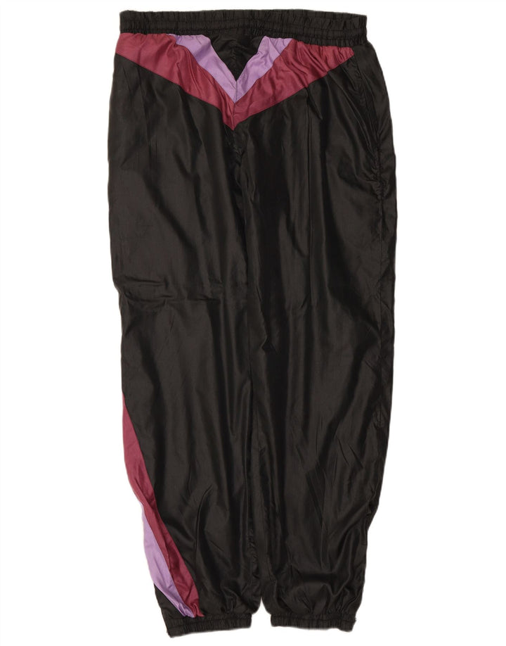 VINTAGE Pantalones de chándal para hombre Joggers Large Black Colourblock