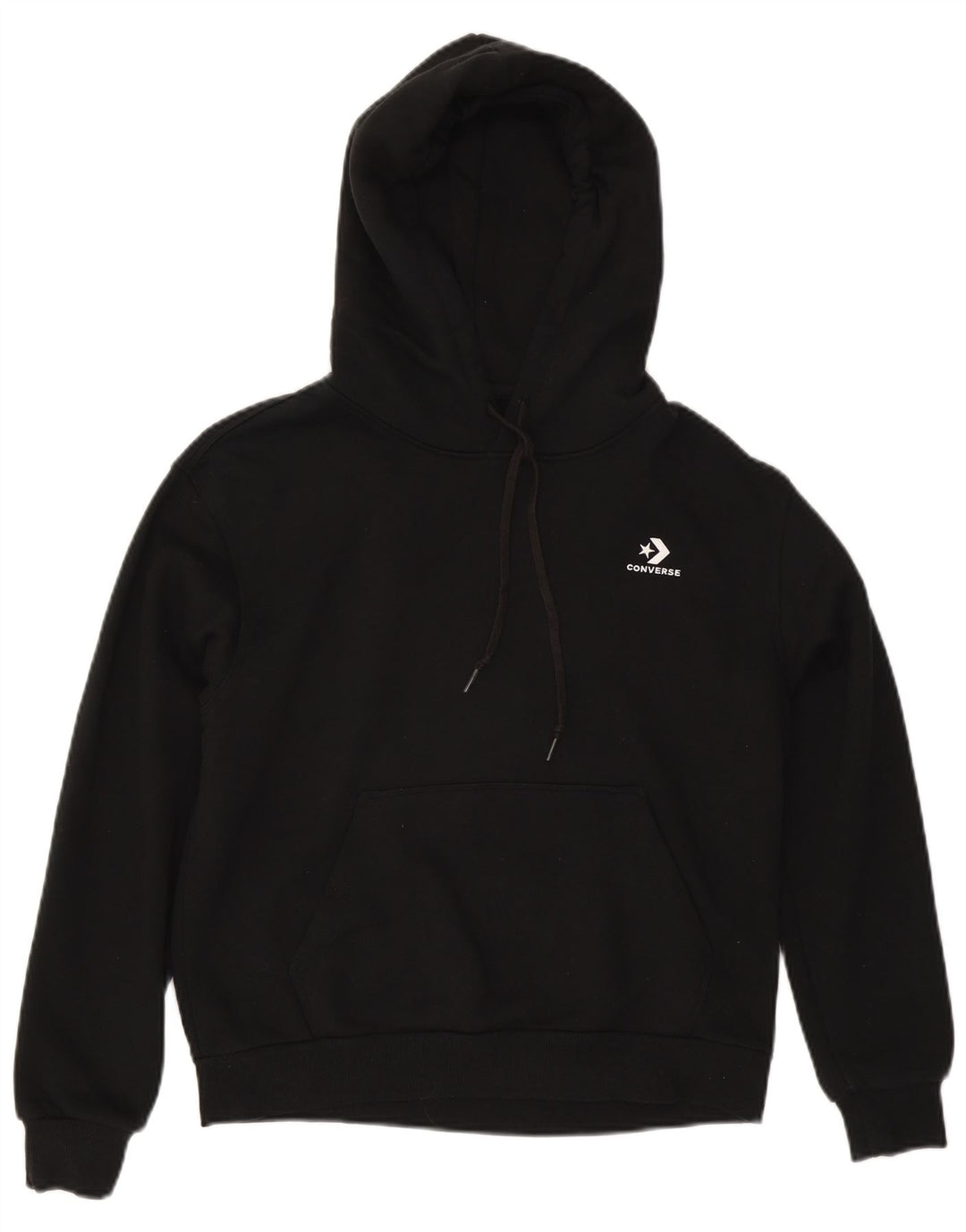 CONVERSE Jersey con capucha para mujer UK 14 Mediano Algodón negro