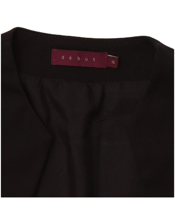 DEBUT Womens Bolero Jacket UK 10 Small Black Cotton