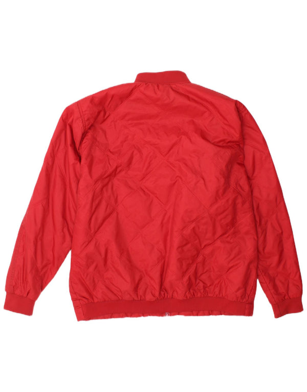 Vintage hombres bombardero chaqueta Reino Unido 40 gran nylon rojo
