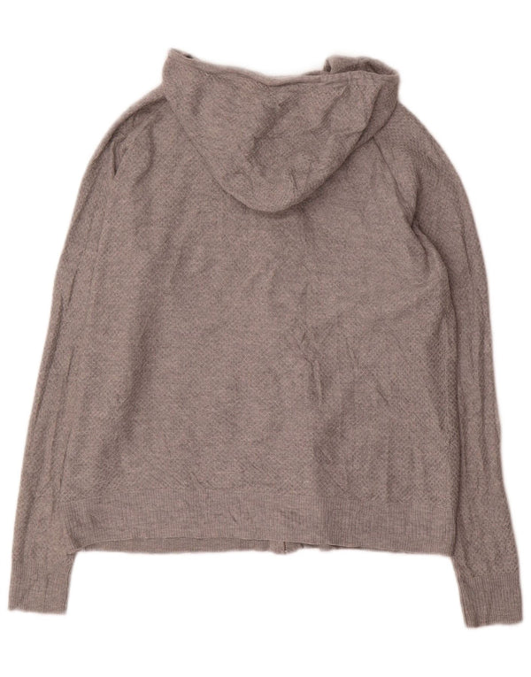 Marks & Spencer Suéter tipo cárdigan con capucha para mujer UK 10 Small Grey Viscosa
