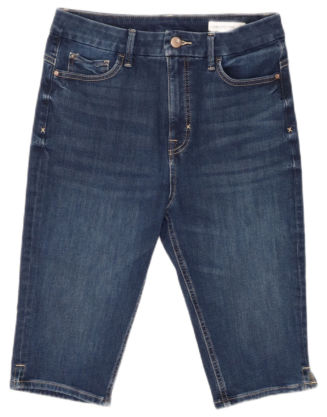 Marks & Spencer Pantalones cortos vaqueros para mujer UK 12 Medium W32 Algodón azul