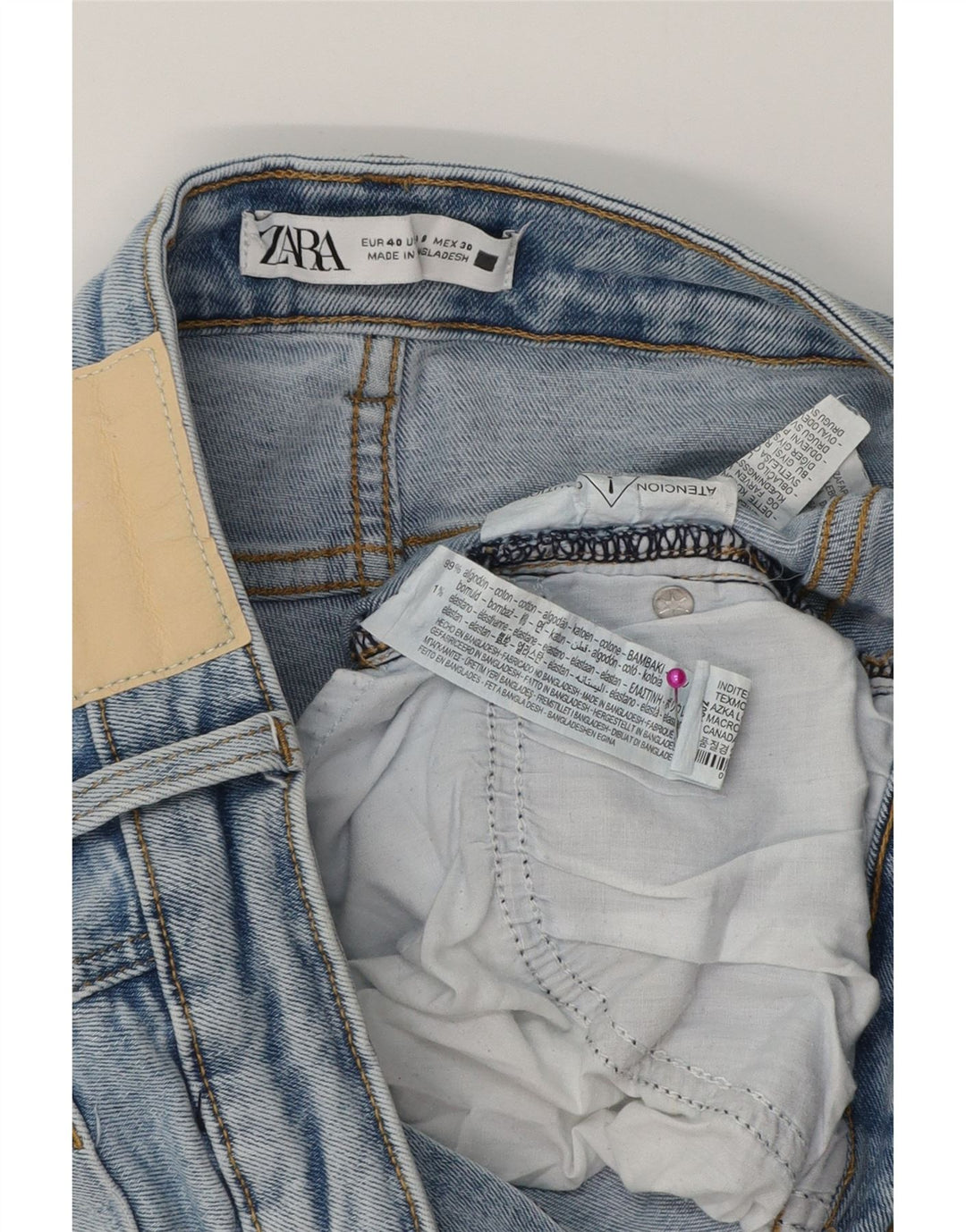 ZARA Mujer Crop Bootcut Jeans EU 40 Medium W30 L25 Algodón Azul