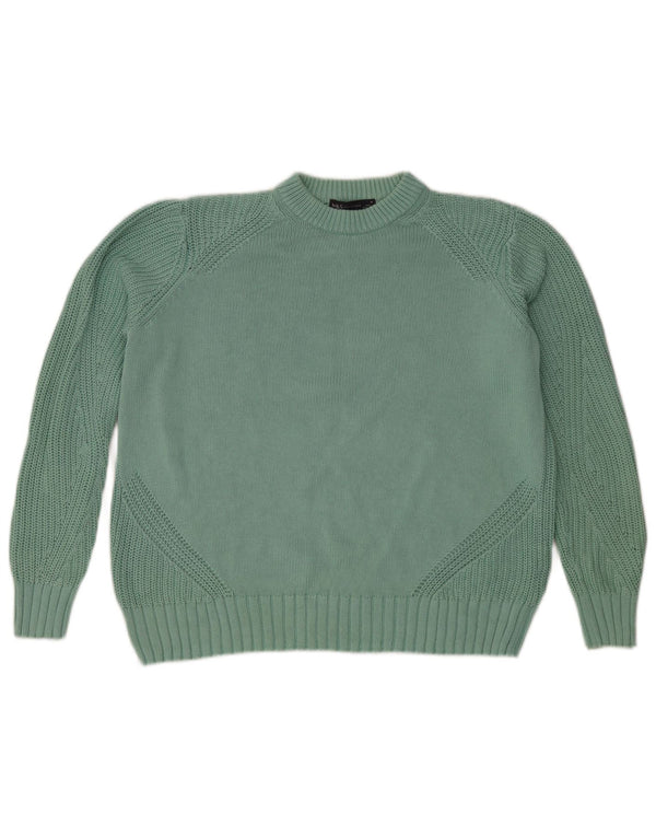 Marks & Spencer Jersey de Cuello Redondo para Hombre de algodón Turquesa Medio