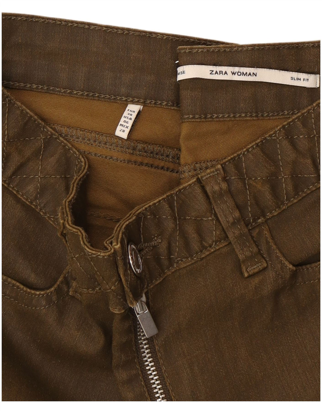 Zara Jeans Slim para Mujer EU 38 Small W28 L28 Verde