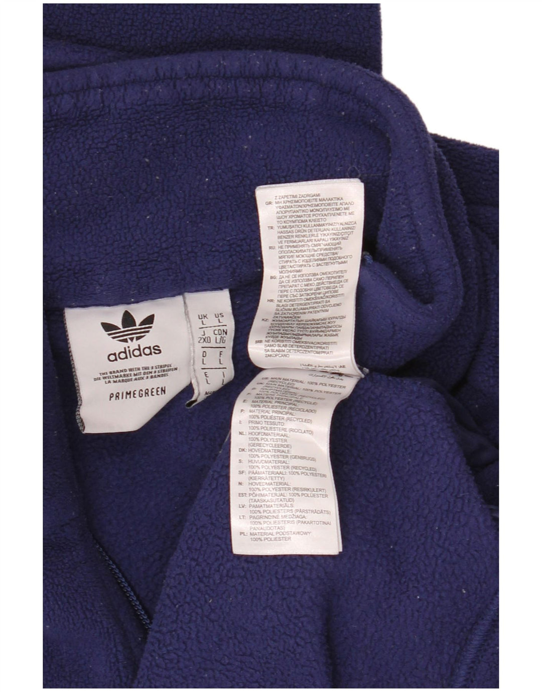 Adidas - Jersey de forro polar con cuello y cremallera para hombre, tamaño grande, poliéster azul marino