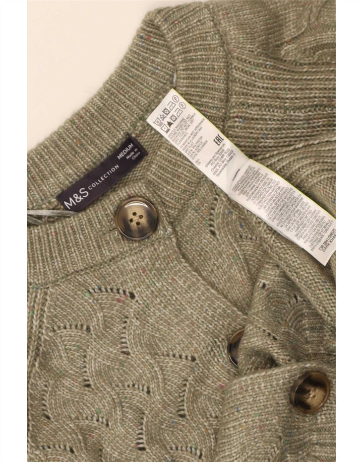 Marks & Spencer Suéter tipo cárdigan para mujer UK 40 Poliéster caqui medio