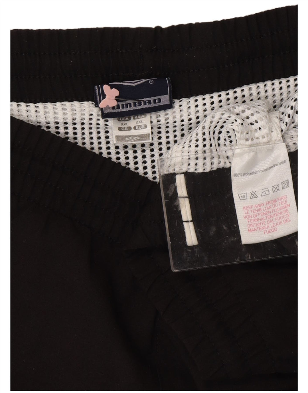 UMBRO Pantalones cortos deportivos gráficos para hombre 2XL Poliéster negro