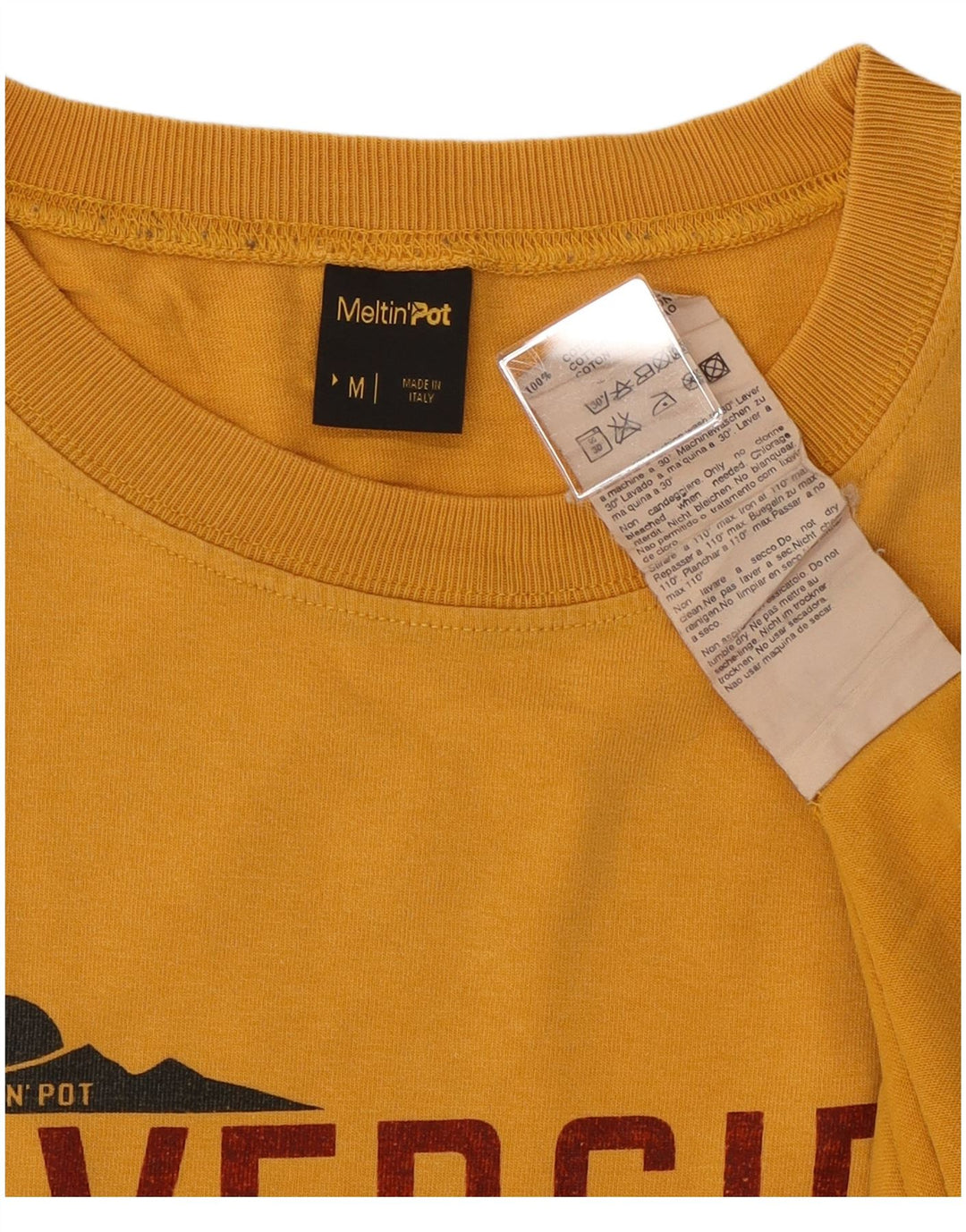 Meltin' Pot Camiseta gráfica para hombre Top Algodón amarillo medio
