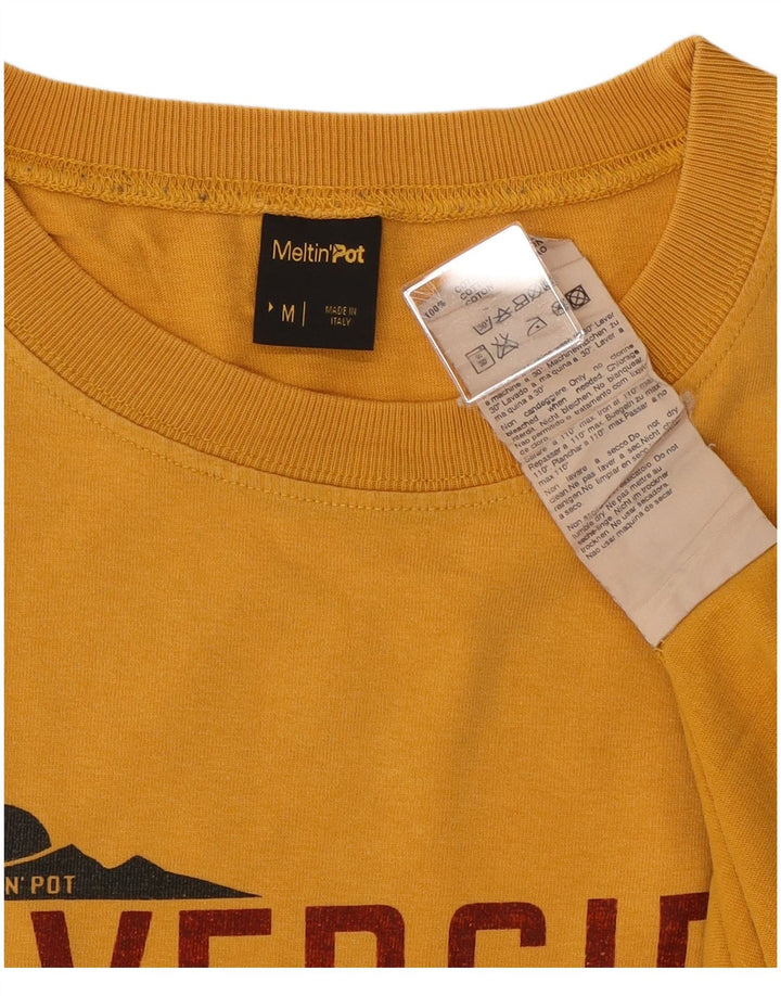 Meltin' Pot Camiseta gráfica para hombre Top Algodón amarillo medio
