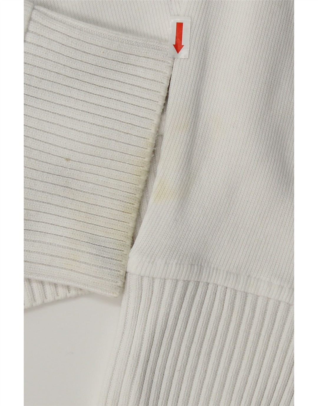 FIRE AND ICE Womens Crew Neck Jumper Sweater UK 14 Medium White Cotton Vintage Fire and Ice and Second-Hand Fire and Ice from Messina Hembry 